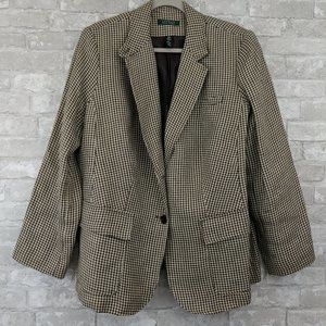 Lauren Ralph Lauren Linen Houndstooth Blazer